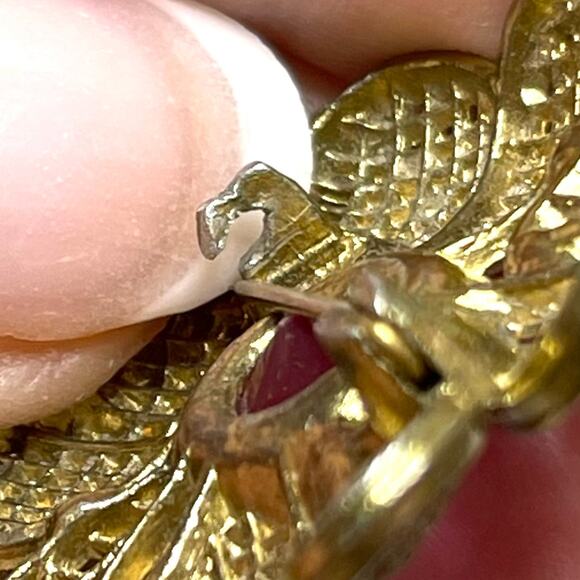 VINTAGE Brooch Signed LM LITTLE NEMO Pink Rhinestone Vtg Jewelry Pin A16 - Picture 4 of 4